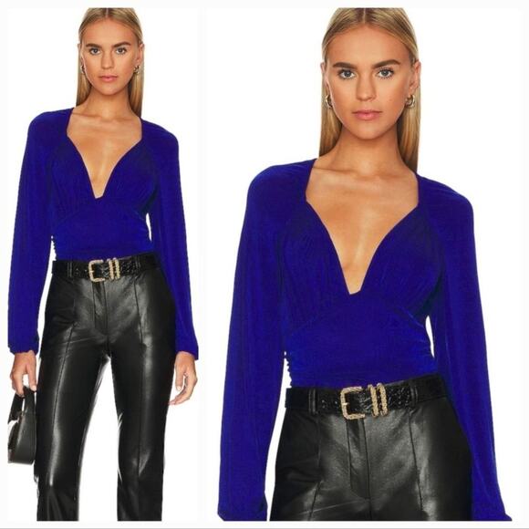 NWT Free People In Your Arms Bodysuit in Electric Indigo Blue - Picture 1 of 5